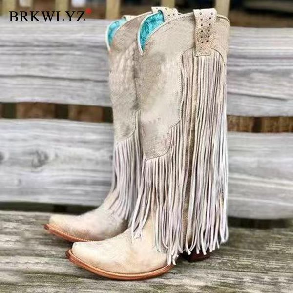 new retro women boots winter square heel fringe mid calf boots fashion pu warm long bota feminina zapatos de mujer, Black
new retro women boots winter square heel fringe mid calf boots fashion pu warm long bota feminina zapatos de mujer, Black