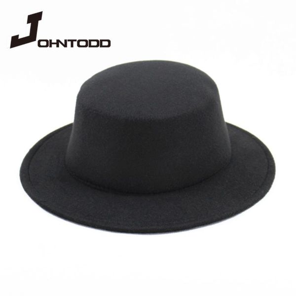 winter and autumn faux wool clothing ladies men's women's fedora jazz european and american round hat hat feminino gorra, Blue;gray