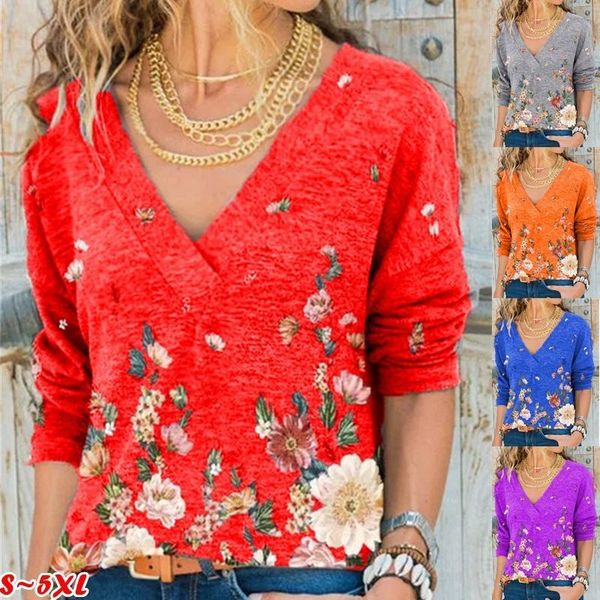 women fashion casual v-neck long sleeve t-shirt cotton floral printed plus size spring autumn slim shirts pullover, White
women fashion casual v-neck long sleeve t-shirt cotton floral printed plus size spring autumn slim shirts pullover, White