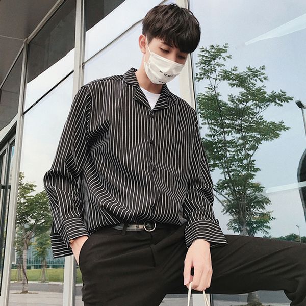 korean striped shirt men fashion business brand mens shirts casual slim fit streetwear wild loose autumn long-sleeved dress, White;black
korean striped shirt men fashion business brand mens shirts casual slim fit streetwear wild loose autumn long-sleeved dress, White;black