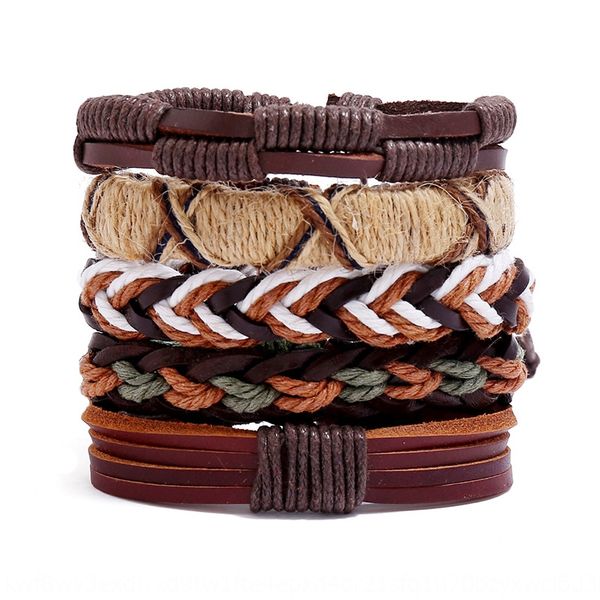 new accessories woven cowhide diy five piece combination men's jewelry diy leather bracelet leather bracelet 2pytg, Golden;silver
new accessories woven cowhide diy five piece combination men's jewelry diy leather bracelet leather bracelet 2pytg, Golden;silver