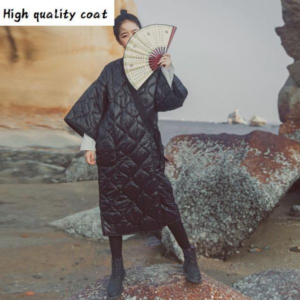 black dark winter japanese kimono bandage robe loose long cotton padded jacket winter warm long coat lm80, Black;white
black dark winter japanese kimono bandage robe loose long cotton padded jacket winter warm long coat lm80, Black;white