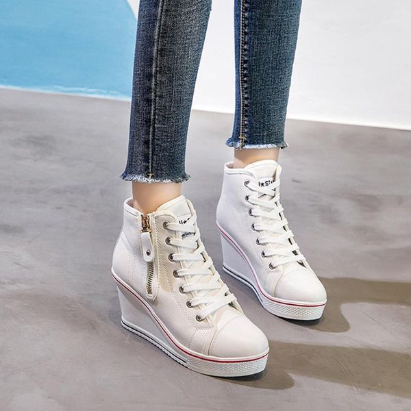 women canvas zipper ankle boots high heels wedge platform white/black/red/pink/blue casual lady shoes spring/autumn female shoes1
women canvas zipper ankle boots high heels wedge platform white/black/red/pink/blue casual lady shoes spring/autumn female shoes1