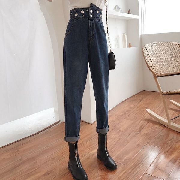 women's black high waist jeans plus size loose straight trendy casual jeans harem banana denim pants female jeans clothes, Blue
women's black high waist jeans plus size loose straight trendy casual jeans harem banana denim pants female jeans clothes, Blue