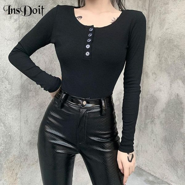 women's t-shirt insdoit casual punk button up black harajuku bodycon long sleeve streetwear gothic women autumn basic t shirts1, White
women's t-shirt insdoit casual punk button up black harajuku bodycon long sleeve streetwear gothic women autumn basic t shirts1, White
