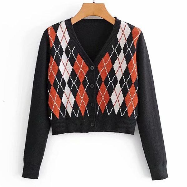 2021 autumn winter women cardigans sweaters new diamond plaid warm sweater casual o-neck long sleeve female elegant outwear q0ze, White;black
2021 autumn winter women cardigans sweaters new diamond plaid warm sweater casual o-neck long sleeve female elegant outwear q0ze, White;black