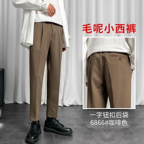 men's suits & blazers trousers 2021 autumn slim pure color woolen straight tube relaxed casual personality youth wear, White;black
men's suits & blazers trousers 2021 autumn slim pure color woolen straight tube relaxed casual personality youth wear, White;black