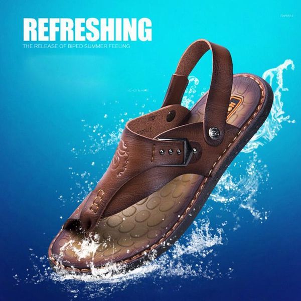 men leather sandals open toe soft breathable anti-slip casual shoes for summer -opk1, Black
men leather sandals open toe soft breathable anti-slip casual shoes for summer -opk1, Black