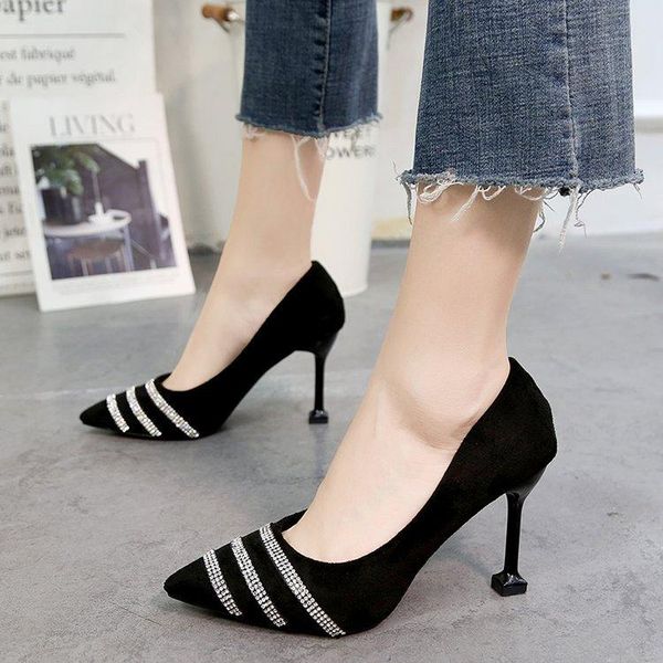new 8cm pumps rhinestone pointed high heels, shallow mouth nightclub fashion women's shoes, low-cut solid color women's shoes, Black
new 8cm pumps rhinestone pointed high heels, shallow mouth nightclub fashion women's shoes, low-cut solid color women's shoes, Black