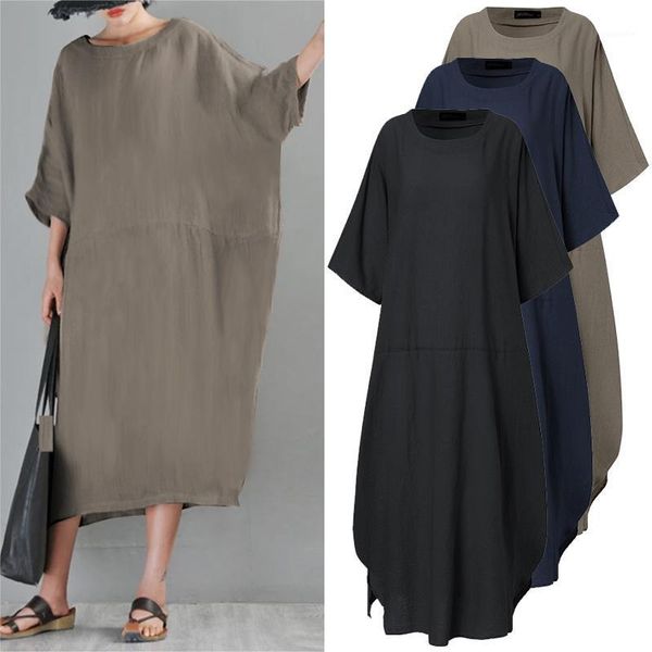 zanzea women split midi dress three quarter sleeve sundress bohemian solid vestidos pockets o-neck holiday robe femme plus size1, Black;gray
zanzea women split midi dress three quarter sleeve sundress bohemian solid vestidos pockets o-neck holiday robe femme plus size1, Black;gray