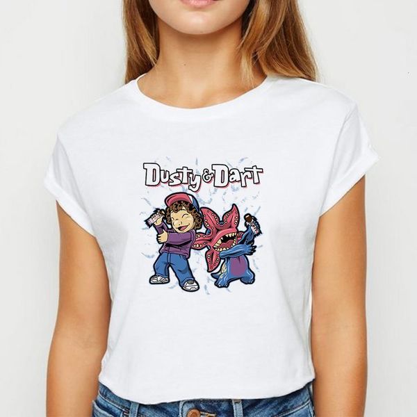 women stranger things dusty and dart tshirt plus size spring summer t shirt harajuku cute cartoon graphic o-necck t-shirt, White
women stranger things dusty and dart tshirt plus size spring summer t shirt harajuku cute cartoon graphic o-necck t-shirt, White