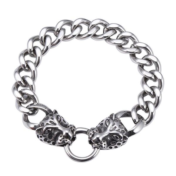 men chain bracelet stainless steel curb cuban link chain bangle for male leopard head trendy wrist jewelry gift gs0009, Golden;silver
men chain bracelet stainless steel curb cuban link chain bangle for male leopard head trendy wrist jewelry gift gs0009, Golden;silver