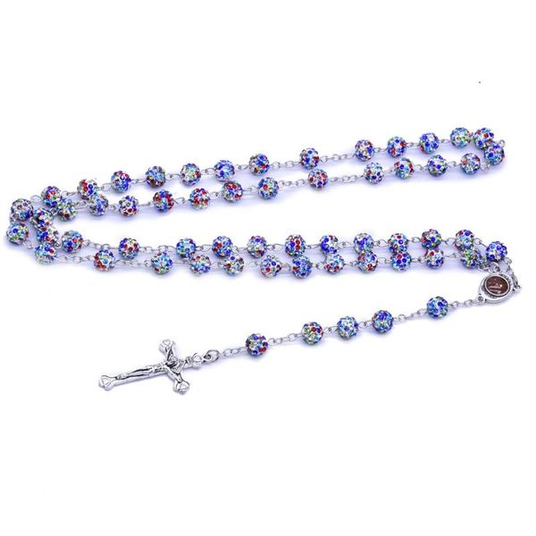 boyfriend gift high grade beads colored soft clay beads nacklace cross necklace church supplies rosary necklace, Silver
boyfriend gift high grade beads colored soft clay beads nacklace cross necklace church supplies rosary necklace, Silver