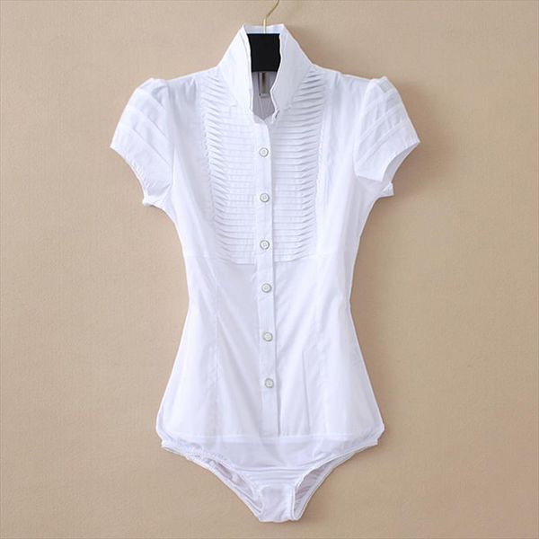 plus size women formal white shirt fashion summer short sleeve pleated bodysuit ladies blouse black stand blusas mujer 4xl
plus size women formal white shirt fashion summer short sleeve pleated bodysuit ladies blouse black stand blusas mujer 4xl
