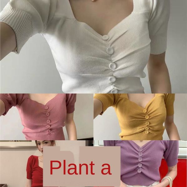 small women's short coat t-shirt t-shirt summer v-neck waist tight bubble sleeve knitted short sleeve women's 2020 p1brq, White;black
small women's short coat t-shirt t-shirt summer v-neck waist tight bubble sleeve knitted short sleeve women's 2020 p1brq, White;black