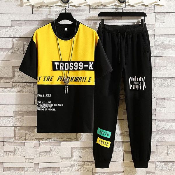 men's tracksuits spring and summer short-sleeved suits leisure sports loose 2 sets ankle trousers + t-shirt youth suit1, Gray
men's tracksuits spring and summer short-sleeved suits leisure sports loose 2 sets ankle trousers + t-shirt youth suit1, Gray