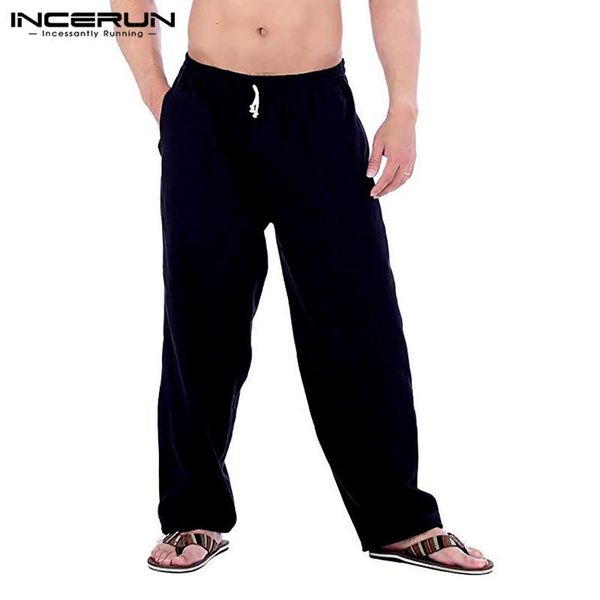men's pants men leisure wide leg solid color vintage drawstring trousers man fashion cotton loose pantalones streetwear incerun s-5xl, Black
men's pants men leisure wide leg solid color vintage drawstring trousers man fashion cotton loose pantalones streetwear incerun s-5xl, Black