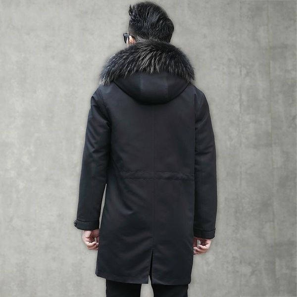 men's leather & faux wool winter coat men raccoon collar real fur parka for mens clothing 2021 casaco v18-2511 yy938, Black
men's leather & faux wool winter coat men raccoon collar real fur parka for mens clothing 2021 casaco v18-2511 yy938, Black