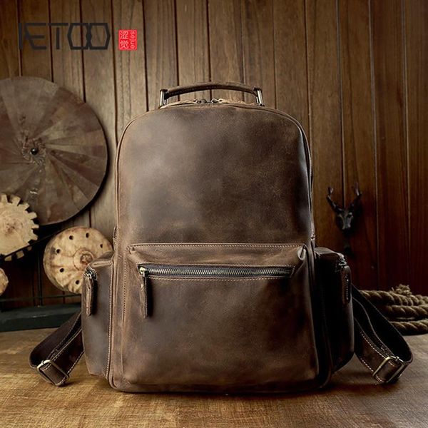 backpack aetoo simple leather backpack, men's fashion trend crazy horse computer travel bag
backpack aetoo simple leather backpack, men's fashion trend crazy horse computer travel bag