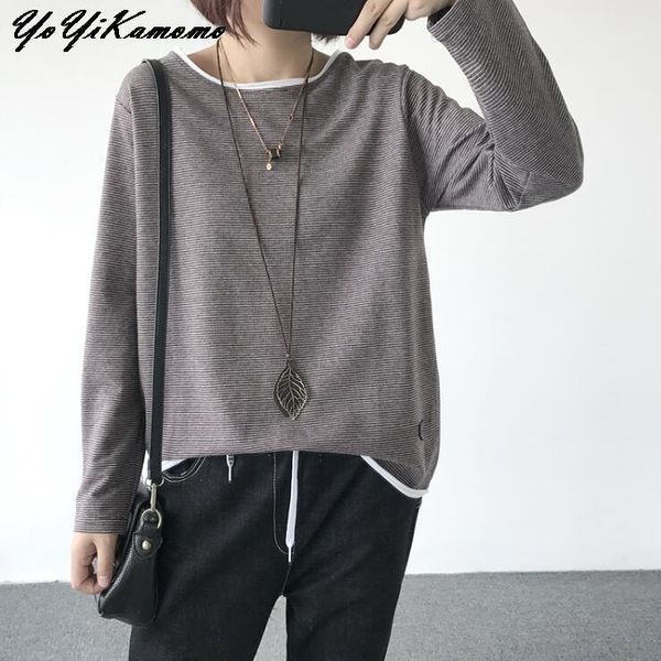 ladies women striped 2020 spring autumn cotton t shirt long sleeve fake two o neck casual loose for women yoyikamomo1, White
ladies women striped 2020 spring autumn cotton t shirt long sleeve fake two o neck casual loose for women yoyikamomo1, White