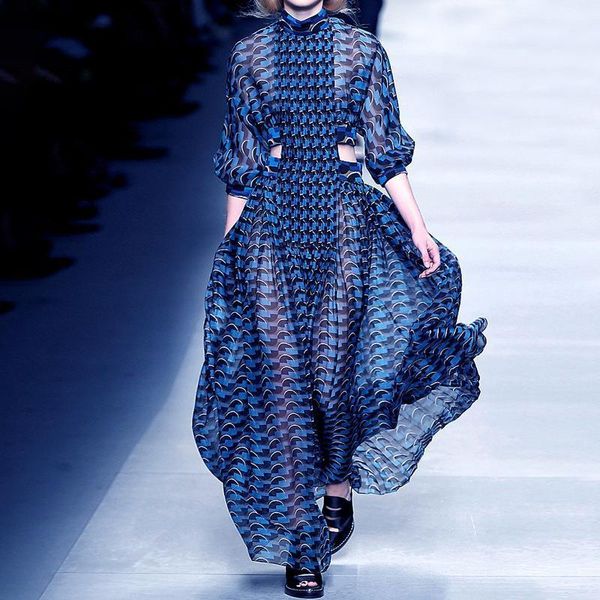 blue stripes women fashion runway dresses long sleeves high neck hollow out waist a line floor length charming party dress new, Black;gray
blue stripes women fashion runway dresses long sleeves high neck hollow out waist a line floor length charming party dress new, Black;gray