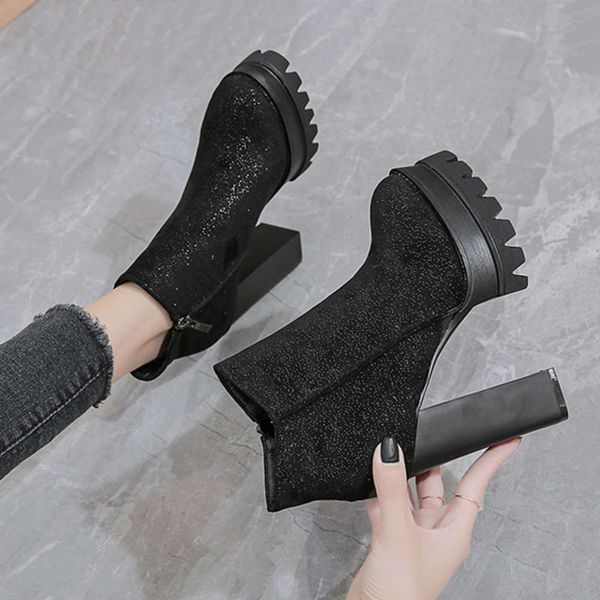 thick super high heel bare boots pure black side zipper women's autumn and winter 2020 new fashion shoes temperament simple, White;red
thick super high heel bare boots pure black side zipper women's autumn and winter 2020 new fashion shoes temperament simple, White;red
