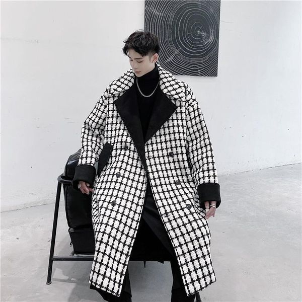 men's wool & blends male women couple retro loose overcoat jacket men double breasted long thick woolen plaid trench coat outerwear, Black
men's wool & blends male women couple retro loose overcoat jacket men double breasted long thick woolen plaid trench coat outerwear, Black