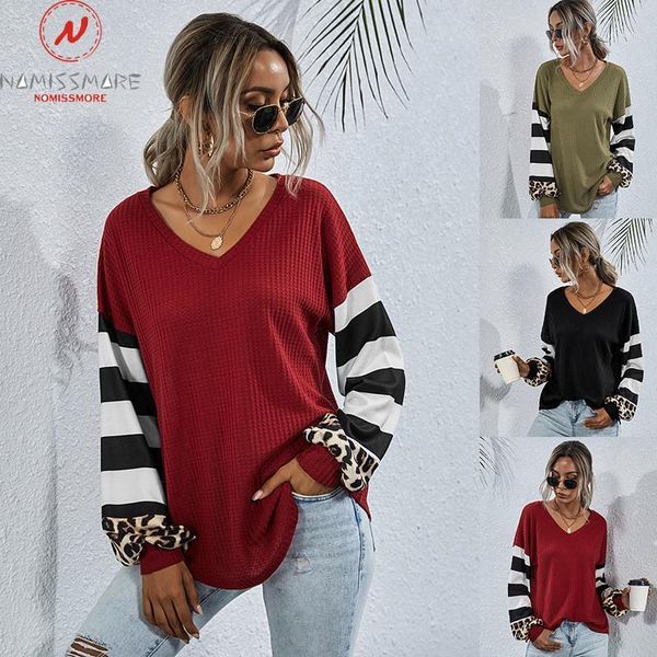 fashion women casual loose t-shirts color matching design v-neck long sleeve stripe print autumn winter pullovers, White
fashion women casual loose t-shirts color matching design v-neck long sleeve stripe print autumn winter pullovers, White