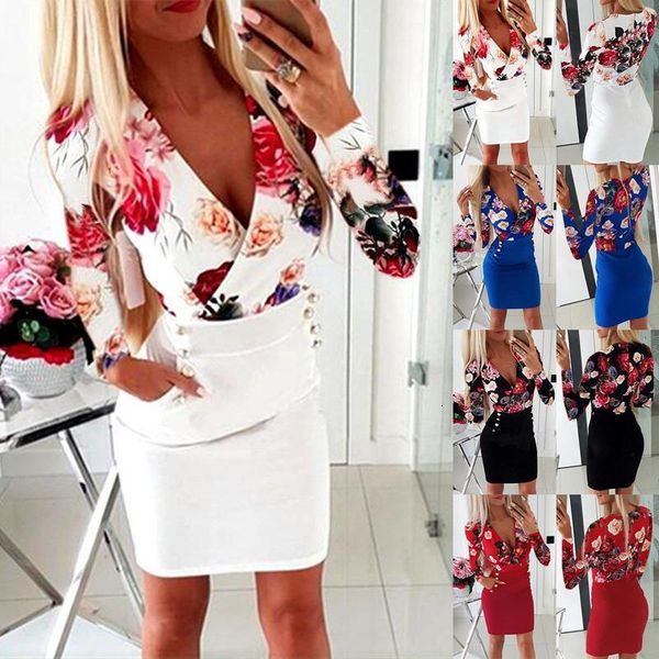 s-3xl autumn women flower printed cross v neck high waist long sleeve slim elegant dress drop shipping, Black;gray
s-3xl autumn women flower printed cross v neck high waist long sleeve slim elegant dress drop shipping, Black;gray