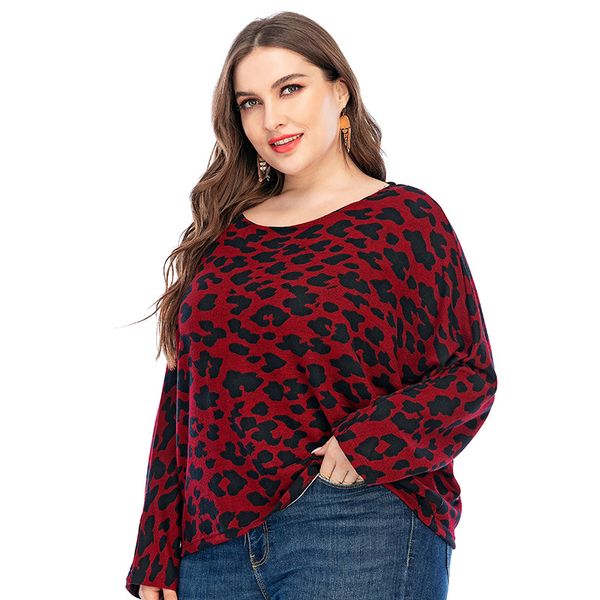 2020 autumn new fat mm leopard-print pullover knitted bottoming shirt plus size women's european and american knitted, White;black 
2020 autumn new fat mm leopard-print pullover knitted bottoming shirt plus size women's european and american knitted, White;black