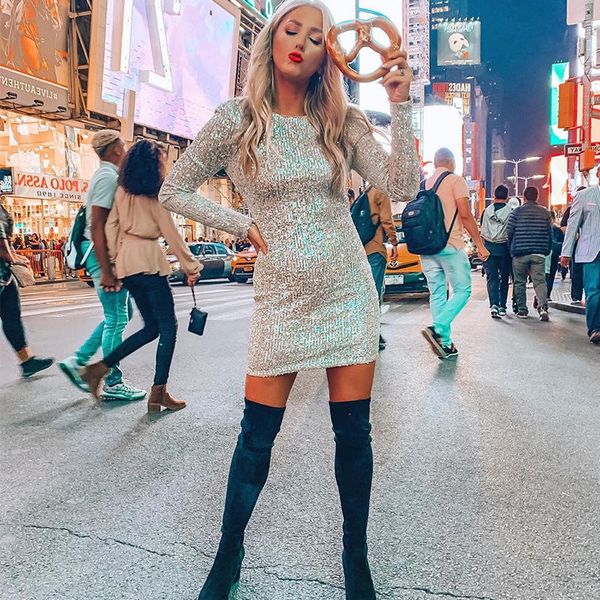 women autumn round neck long sleeve party ladies nightclub cocktail prom wedding travel sequin short bodycon dreses, Black;gray
women autumn round neck long sleeve party ladies nightclub cocktail prom wedding travel sequin short bodycon dreses, Black;gray