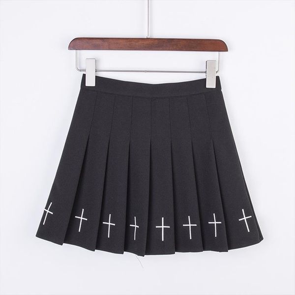 women short pleated skirt cross embroidery gothic punk high waist cos skirt jk uniform mini harajuku skirts for girls, Black
women short pleated skirt cross embroidery gothic punk high waist cos skirt jk uniform mini harajuku skirts for girls, Black