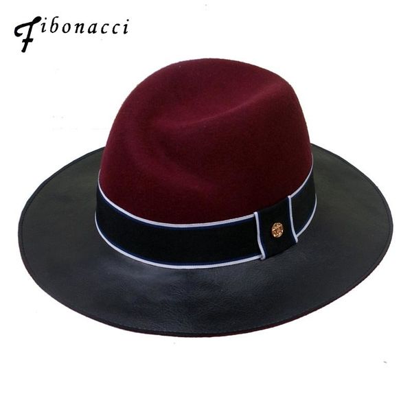 fibonacci new brand quality jazz faux leather wool patchwork fedora hat for women wool 100% felt hat t200118, Blue;gray
fibonacci new brand quality jazz faux leather wool patchwork fedora hat for women wool 100% felt hat t200118, Blue;gray