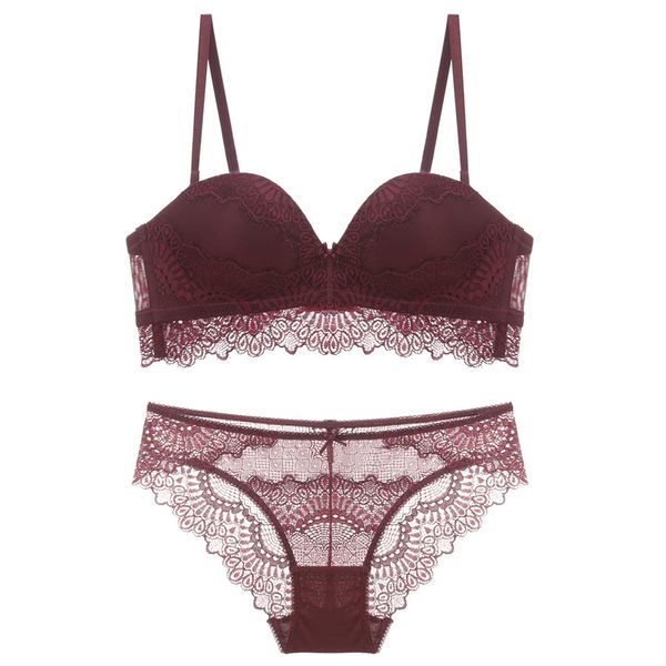 lace 1/2 cup push-up bra wireless seamless bra and panties set medium padded lacy underwear sets women lingerie white black y200708, Red;black
lace 1/2 cup push-up bra wireless seamless bra and panties set medium padded lacy underwear sets women lingerie white black y200708, Red;black