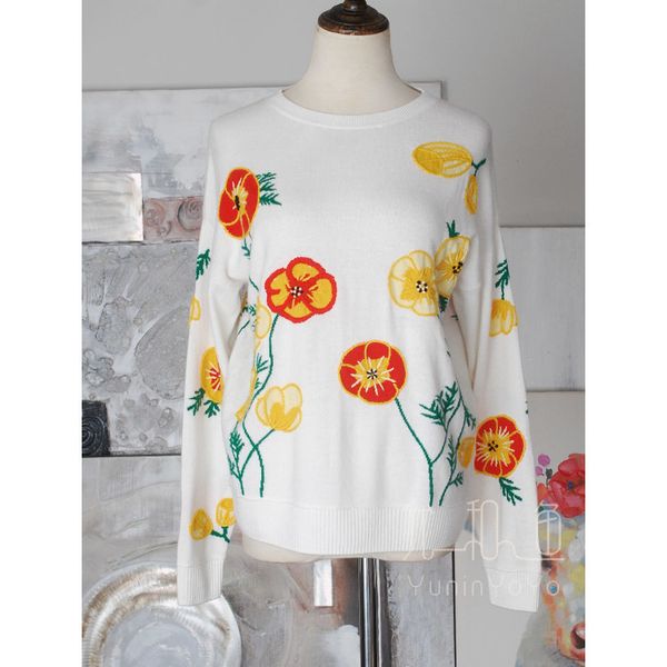 overweight handmade flower embroidery three dimensional ball stamen cashmere knitting pullover women sweater h1211, White;black
overweight handmade flower embroidery three dimensional ball stamen cashmere knitting pullover women sweater h1211, White;black