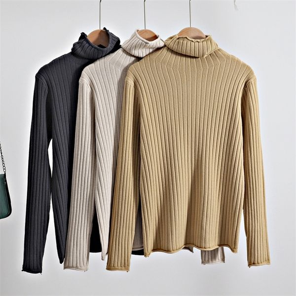 gigogou turtleneck pile collar women sweater autumn winter thick long sleeve rib pullovers chic warm tight sweater knitted 201130, White;black
gigogou turtleneck pile collar women sweater autumn winter thick long sleeve rib pullovers chic warm tight sweater knitted 201130, White;black