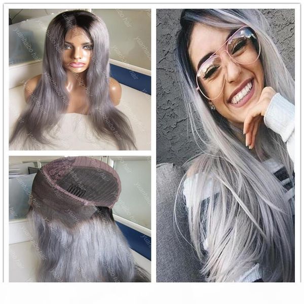 new fashion 8a quality two tone straight lace front wig 1b grey dark roots wig 130 density silver grey peruvian hair wig, Black;brown
new fashion 8a quality two tone straight lace front wig 1b grey dark roots wig 130 density silver grey peruvian hair wig, Black;brown