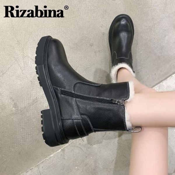 boots rizabina women snow real leather warm fur plush winter shoes woman buckle fashion platform boot footwear size 35-39, Black
boots rizabina women snow real leather warm fur plush winter shoes woman buckle fashion platform boot footwear size 35-39, Black