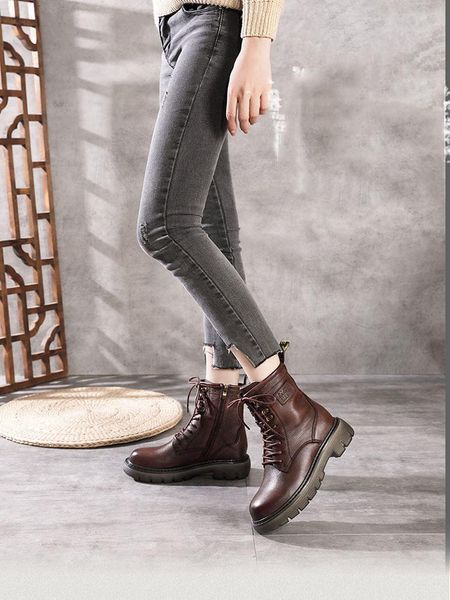 boots autumn and winter single mid-heel thick-soled soft-soled lace-up 6 inch leather british women's, Black
boots autumn and winter single mid-heel thick-soled soft-soled lace-up 6 inch leather british women's, Black