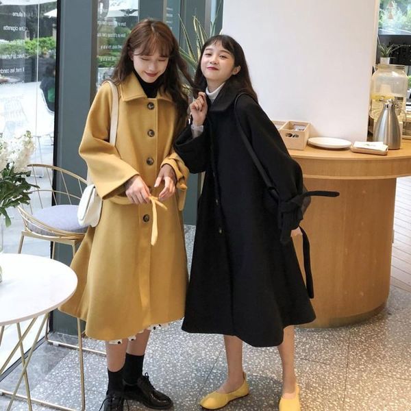 women woolen outerwear blended wool coat autumn winter single-breasted long windbreaker basic section ladies elegant overcoat1, Black
women woolen outerwear blended wool coat autumn winter single-breasted long windbreaker basic section ladies elegant overcoat1, Black