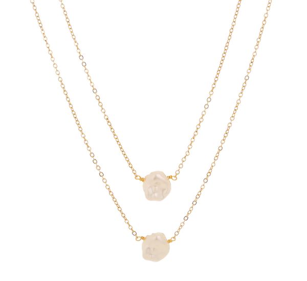 new selling necklace fashion simple and versatile double layer pure white special-shaped baroque pearl necklace clavicle chain elegant p, Black
new selling necklace fashion simple and versatile double layer pure white special-shaped baroque pearl necklace clavicle chain elegant p, Black