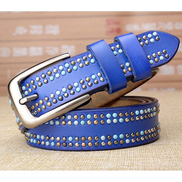 new color handmade colored rivet leather women's belt fashion color royal blue leather ladies belt for female jeans t200327, Black;brown
new color handmade colored rivet leather women's belt fashion color royal blue leather ladies belt for female jeans t200327, Black;brown