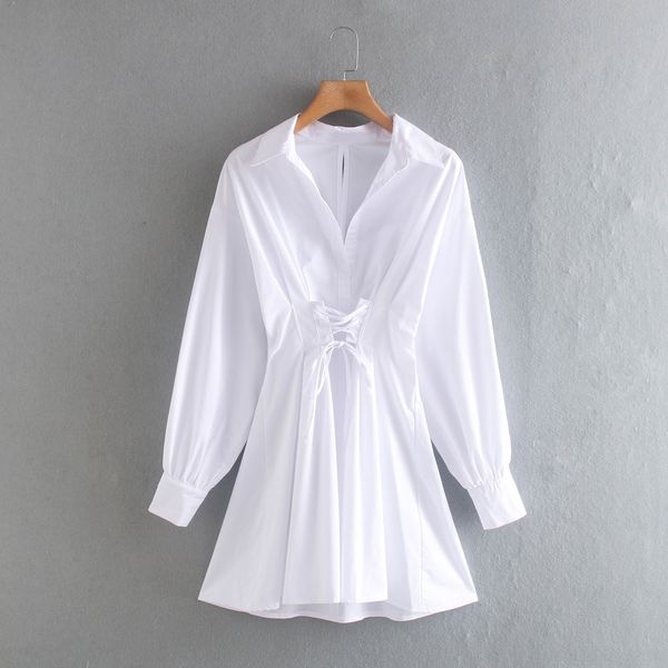 ignl3 q3626 sleeve women's dress 2020 summer new white lapel waist strap long dress wind ewofc, Black;gray
ignl3 q3626 sleeve women's dress 2020 summer new white lapel waist strap long dress wind ewofc, Black;gray