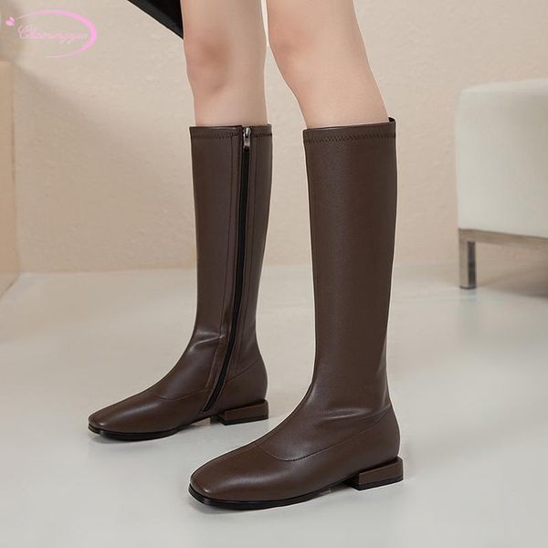 boots casual style comfortable square toe knee-high fashion soft zipper brown black low heel thick riding women's shoes
boots casual style comfortable square toe knee-high fashion soft zipper brown black low heel thick riding women's shoes
