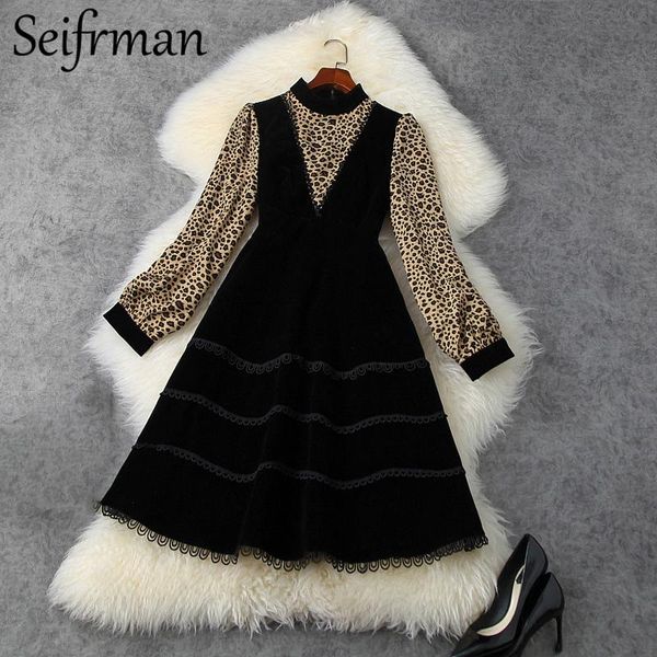 seifrmann autumn women fashion runway party a-line dress lantern sleeve lace leopard ruffles printed ladies midi dresses 2021, Black;gray
seifrmann autumn women fashion runway party a-line dress lantern sleeve lace leopard ruffles printed ladies midi dresses 2021, Black;gray