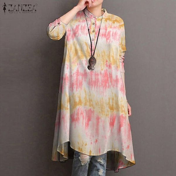 women's blouses & shirts tie dye print blouse zanzea fashion shirt 2021 autumn long sleeve casual blusas female tunic plus size chemis, White
women's blouses & shirts tie dye print blouse zanzea fashion shirt 2021 autumn long sleeve casual blusas female tunic plus size chemis, White