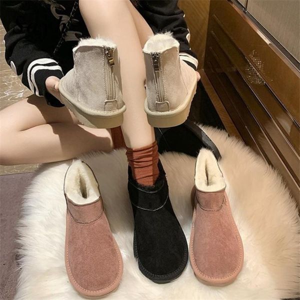 boots winter autumn girls flats warm snow women fur lining zipper round toe casual shoes outdoor ankle cotton boot size, Black
boots winter autumn girls flats warm snow women fur lining zipper round toe casual shoes outdoor ankle cotton boot size, Black