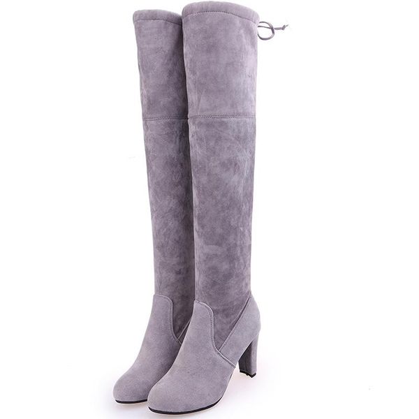 2020 winter women's boots new pointed thick high heel women's boots straps over the knee stretch large size, Black
2020 winter women's boots new pointed thick high heel women's boots straps over the knee stretch large size, Black