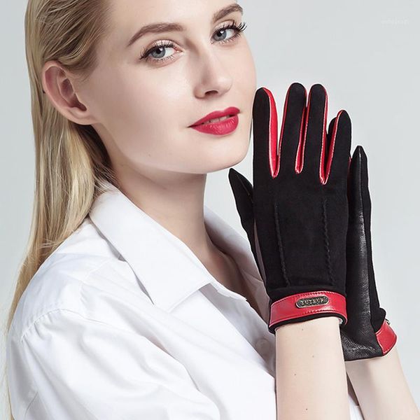 five fingers gloves 2021 genuine leather women female two tones warm plush lined suede sheepskin autumn winter 33201, Blue;gray
five fingers gloves 2021 genuine leather women female two tones warm plush lined suede sheepskin autumn winter 33201, Blue;gray
