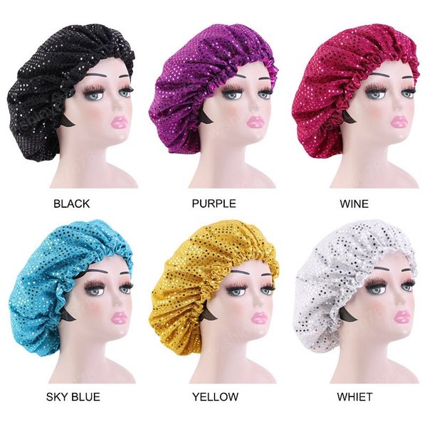 new women night sleep cap sequined satin elastic bonnet hat head cover adjust hair loss hat curly springy styling accessories, Blue;gray
new women night sleep cap sequined satin elastic bonnet hat head cover adjust hair loss hat curly springy styling accessories, Blue;gray
